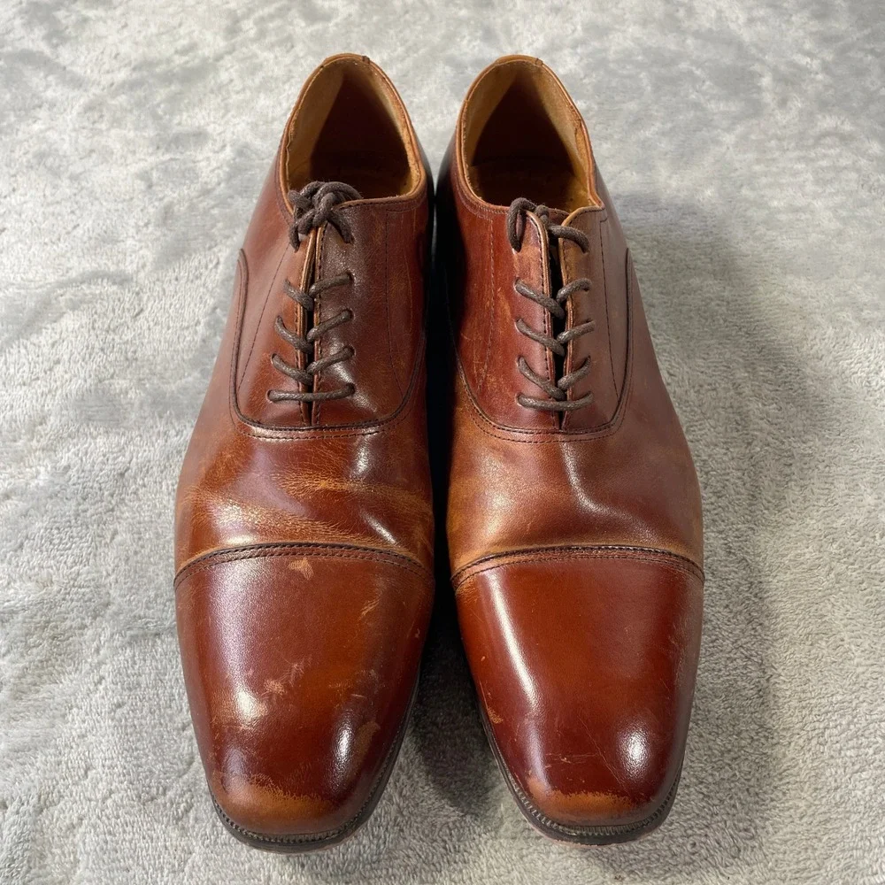 Florsheim Oxfords Dress Shoes Mens 9 Cap Toe Leather Brown Lace Up Office Casual